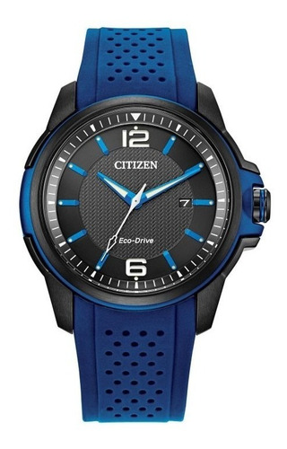 Reloj Citizen Eco-drive Para Hombre  Caucho Azul Aw1655-01e
