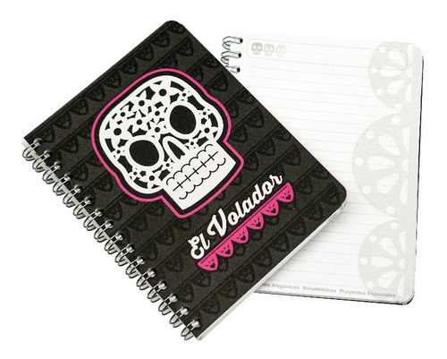 Imagen 2 de 3 de Cuaderno Volador Calavera Rayado 1pz