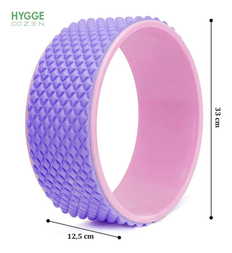 Imagen 2 de 10 de Kit Yoga Rueda Texturada Aro Wheel + 2 Tacos + Cinturón 2,5m