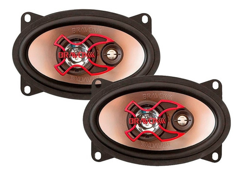 Imagem 2 de 4 de Par Alto Falante Bravox B3x 46 4x6 Polegadas 60w Triaxial