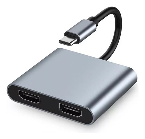 Adaptador Hub Tipo C 4 En 1, Splitter Hdmi Dual 4k,usb A Y C