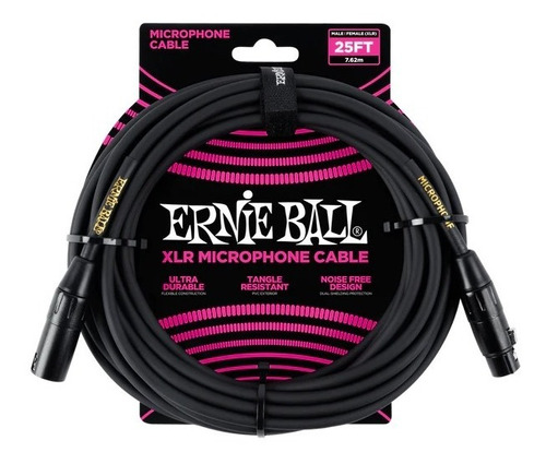 Cable Ernie Ball 10ft P06073 Negro 7,62 Metros
