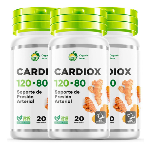 Pack De 3 Cardiox 20 80 Presión 20 Capsulas Organics Farms
