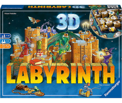 C Jogo De Tabuleiro Ravensburger 3d Labyrinth Family Para
