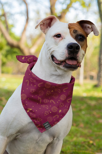 Bandana Pet Dognerd 18 Estampas Tam P Cor Vermelho Natal