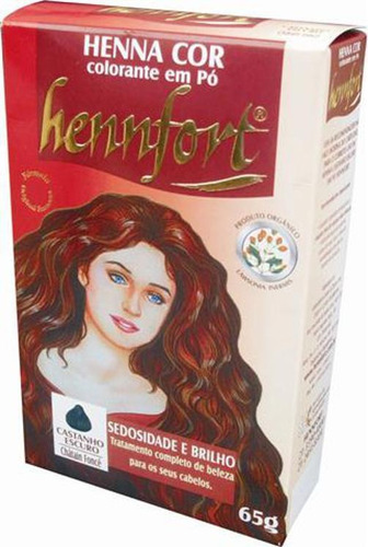 Henna Hennfort Em Pó 65g - Castanho Escuro