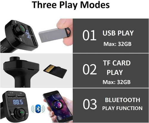Imagen 3 de 8 de Bluetooth Para Carros Conector Cenicero 2 Puertos De Carga