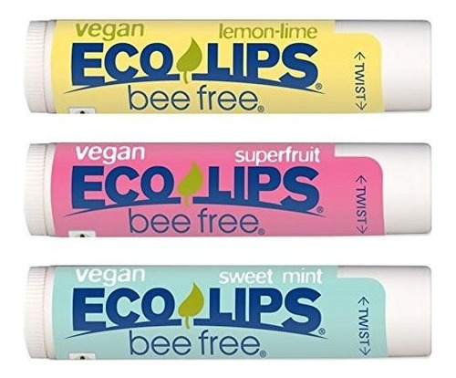 Vegan Lip Balm Por Eco Lips Superfruit / Sweet Mint / Lemon