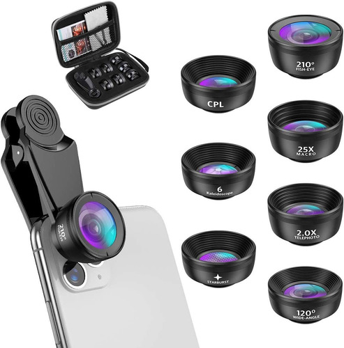 Kit De 7 Lentes De Camara Para iPhone/samsung/google Pixel..