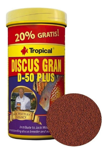 Ração peixe disco Tropical Discus Gran D-50 Plus 132g