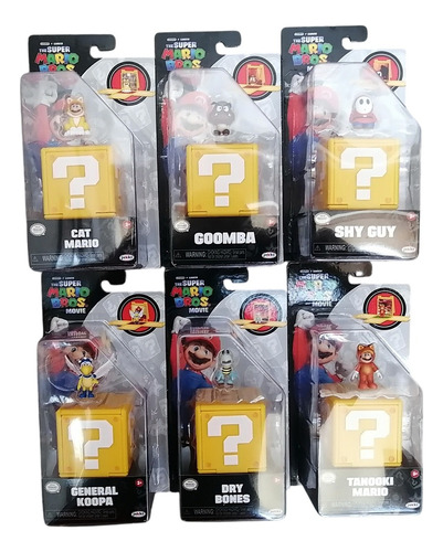 Super Mario Bros Movie Set 6 Figuras Mario Koopa Bones Mini