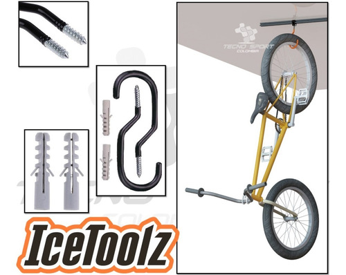 Imagen 5 de 8 de Gancho Colgar Bicicleta Pared Techo Soporte Organizador X 3