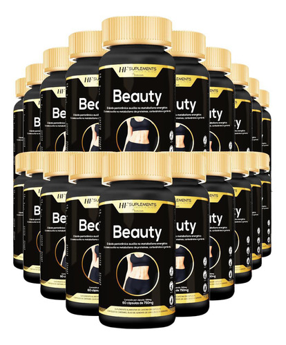 Kit 20x Beauty Cartamo Uva E Girassol 750 Mg 60caps