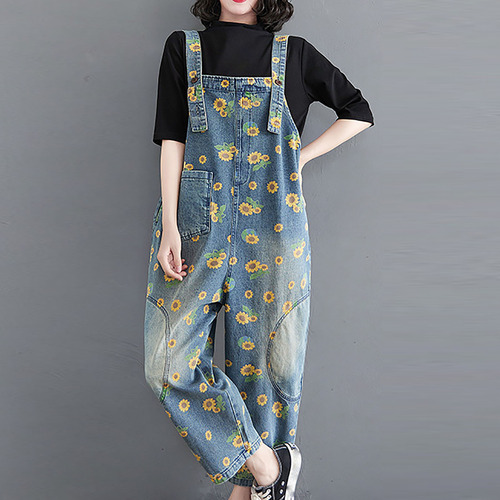 Mono De Mezclilla Para Mujer, Pantalones De Mezclilla Holgad