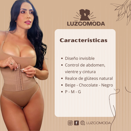 Body Brasileño Ultra Reductor Invisible Doble Faja Premium Chocolate G