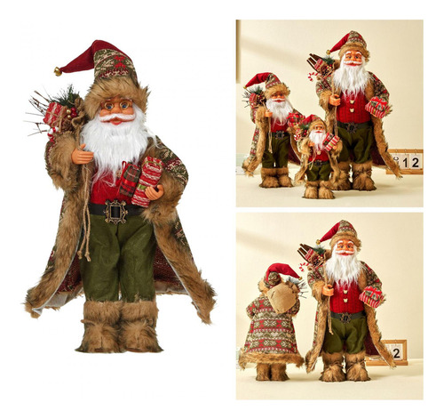 Estatuilla De Pie De Papá Noel, Decoración Navideña 45cm