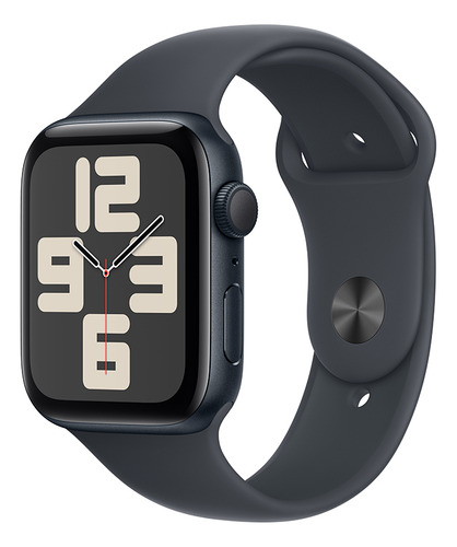 Apple Watch SE GPS • Caja de aluminio color medianoche de 44 mm • Correa deportiva color medianoche - M/L - Excelente (Reacondicionado)
