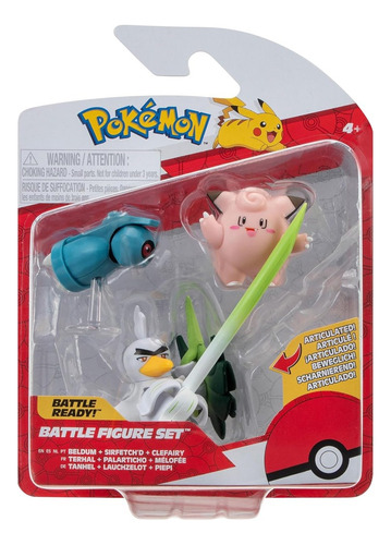 Pokemon Figura Beldum + Sirfetch´d + Clefairy