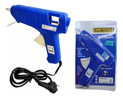 Pistola Cola Quente Pequena Colorida Bivolt 8w Profissional Cor Azul-escuro 110v/220v