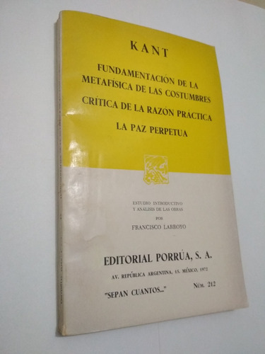 Fundamentación De La Metafísica De Las Costumbres