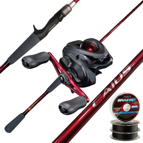 Combo Bait Pesca Reel Shimano Caius Hg + Caña Caius + Multi