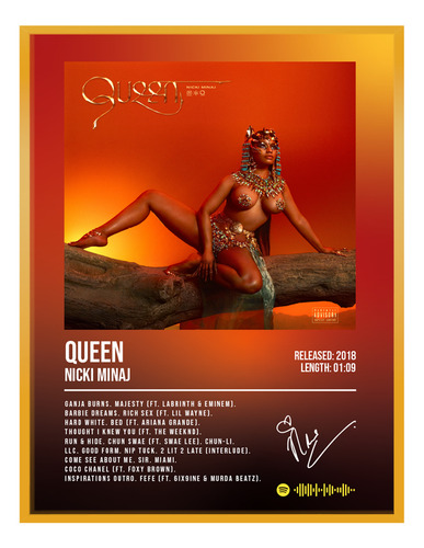 Poster Nicki Minaj Queen Album Music Firma 80x40