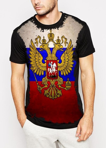 Camiseta S-08 Bandeira Da Rússia