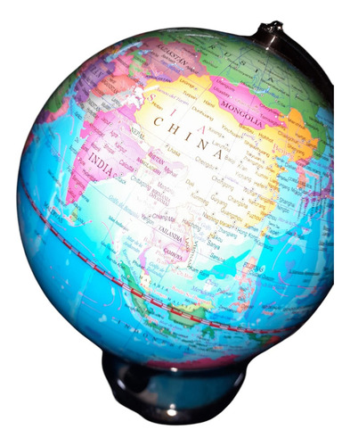Globo Terráqueo Soporte Metálico 20cm Luz Led