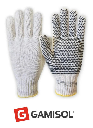 Imagen 2 de 4 de Guantes Moteados Certificados Algodon X 12 Un Gamisol
