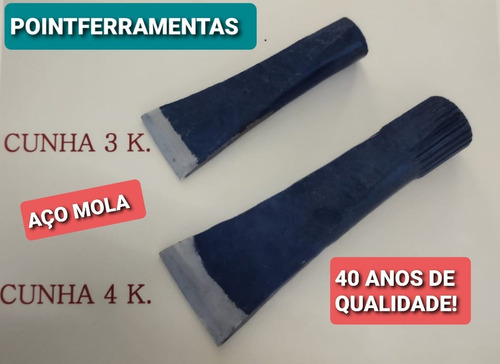 Cunha P/ Rachar Lenha Kit Com 3kg E 4kg.em Aço Mola 1045.