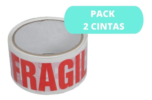 Imagen 2 de 4 de Pack 2 Cintas Fragil Cinta De Embalaje / Cart Paper