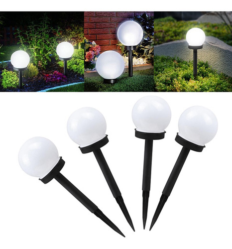 4pcs Blanco Solar Led Luces De Jardín Al Aire Libre