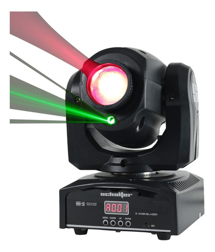 Cabeza Movil Led Beam 1x45w Gobos + Laser Verde Rojo Msi