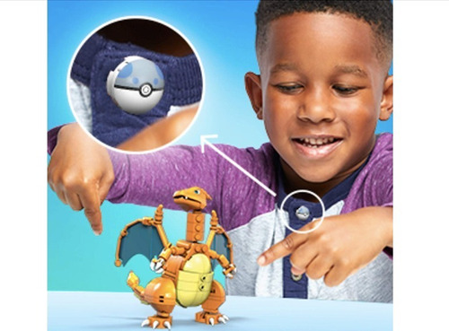 Nuevo Charizard Pokemon Mega Construx Pin Pokebola De Regalo