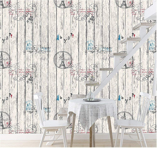 Imagen 7 de 10 de Papel Tapiz Adherible 10m X 45cm Tablones Vintage Paris Tp47