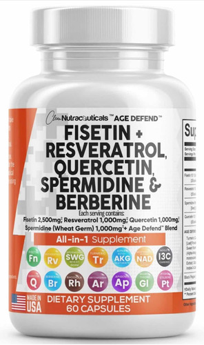 Fisetin Resveratrol Anti Envejecimiento Anti Age Quercetina