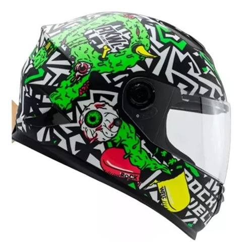 Casco Rockwell Zombie Verde Brilloso (xl)-motor Dos