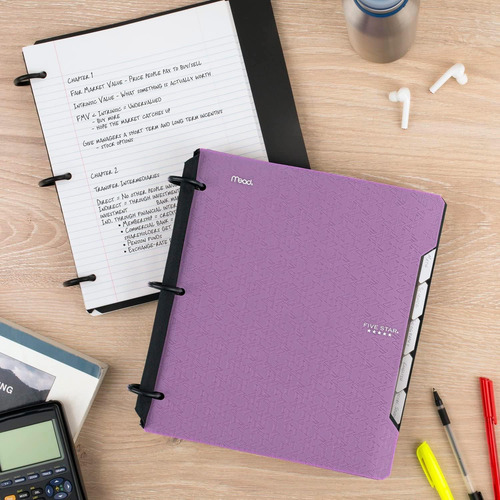 Five Star ® Flex Carpeta Cuaderno Con 60 Hojas Y 5 Separador