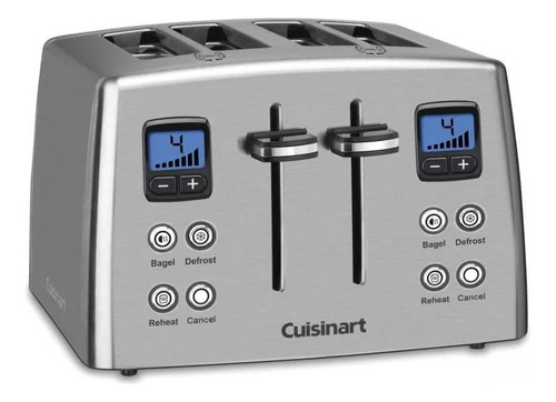 Tostadora motorizada Cuisinart de acero inoxidable para 4 rebanadas, 110 v