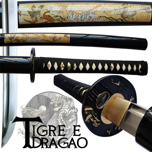 Kit Espada Katana Samurai Iaito Treino Aço 1060 Full Tang 