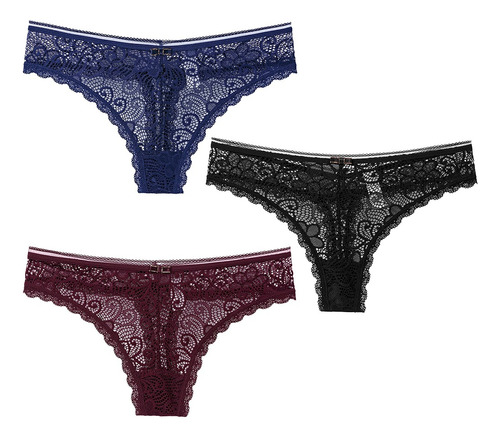 Conjunto De Lencería Sexy Encaje Tanga Para Mujer Calzone