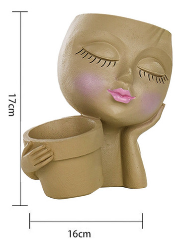 Maceta Con Forma De Cara, Maceta Doble, Para Interiores Y Ex