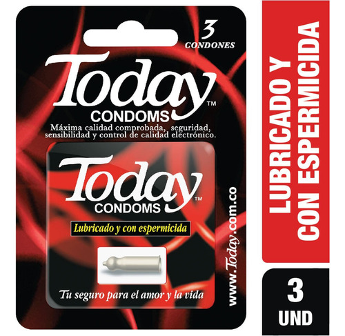 Today Condon Lubricado Espermicida X 3und