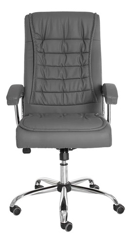 Cadeira de escritório Waw Design Big Monique Molas Ensacadas ergonômica  cinza com estofado de couro sintético
