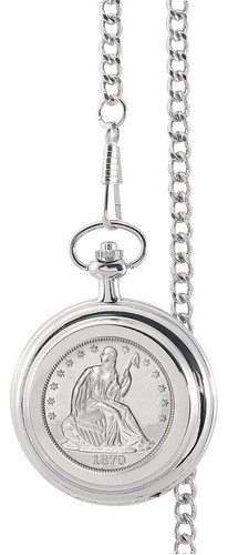 Silver Seated Liberty Half Dollar Coin Pocket Watch