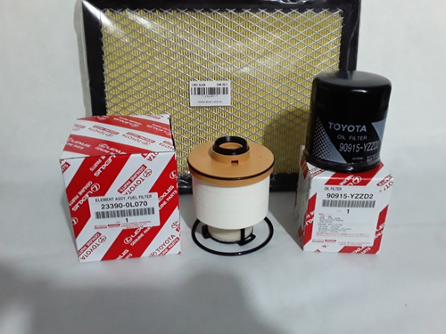 Kit 3 Filtros Toyota Hilux 2.4 2.8 2017 Original