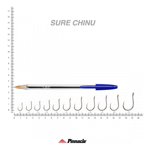 Anzol Sem Fisga Farpa Pinnacle Chinu Sure Black N12 C/20un