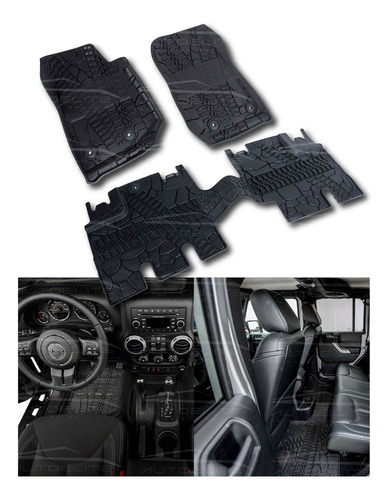 Imagen 1 de 8 de Set Tapetes 3d Jeep Jk Wrangler 4 Puertas Uso Rudo 15569