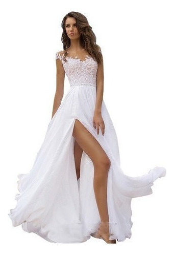 Sexy Lace Slit Bridal Wedding Dress 2024