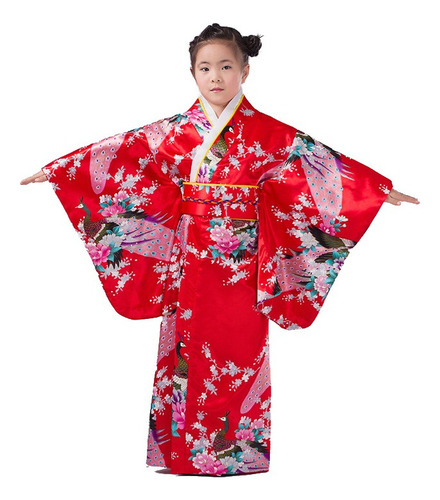 Disfraz De Kimono Tradicional Japonés Yukata For Niñas